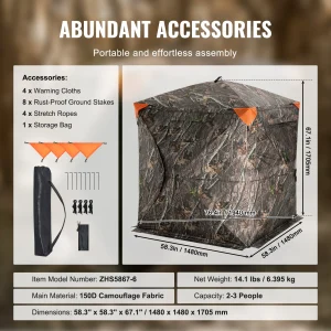 SucceBuy Hunting See Through Ground Blind